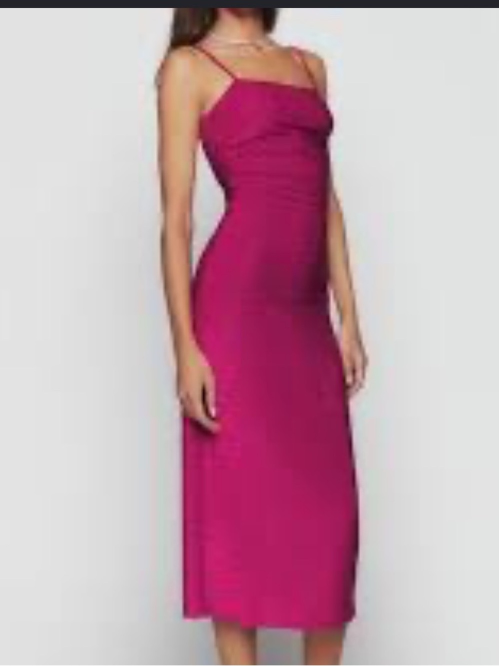 Reformation Magenta Midi Slip Dress